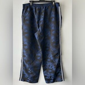 ASOS Design women’s sz 14 Blue/Black Floral wide-leg high-waisted dress trousers